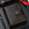 SCHLATUM Genuine Leather Men Business Wallet RFID Men Card Id Holder Coin Purse Travel Wallet  Anti-theft Swipe 1