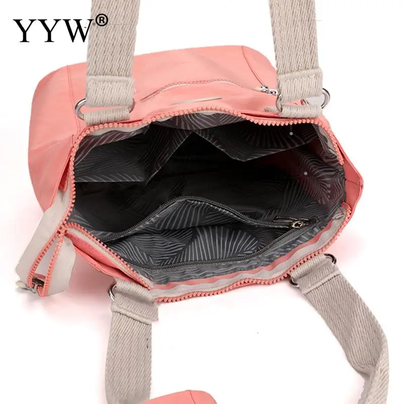 Women's Solid Color Shoulder Bag Large Capacity Nylon HandBags Waterproof Casual Top-Handle Ladies Travel Totebag Mother Bags