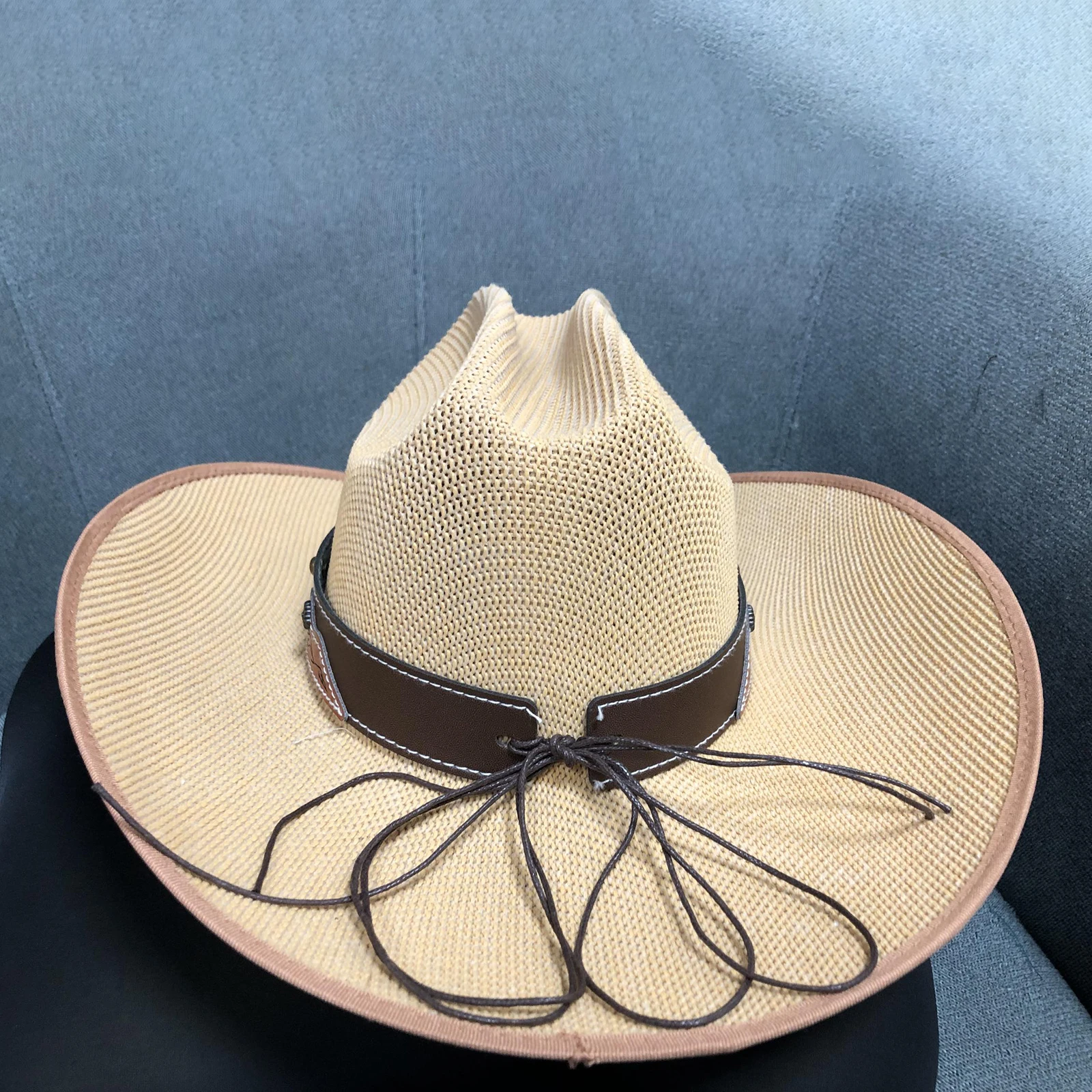 Women Men Cowgirl Hats Trendy Retro Belted Wide Brim Beach Cap Sun Protection Western Caps Panama Jazz Hats Vacation Party - 5