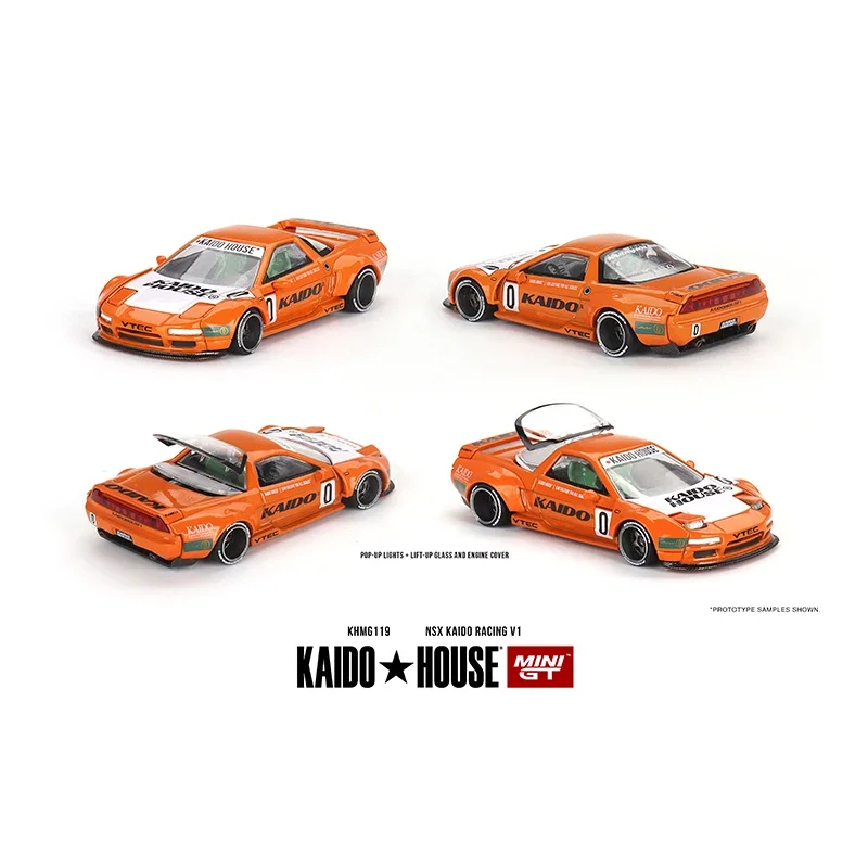 

**Pre Sale** MINIGT KHMG119 1:64 NSX VTEC RACING V1 Openable Hood Diecast Diorama Car Model Collection Kaido House