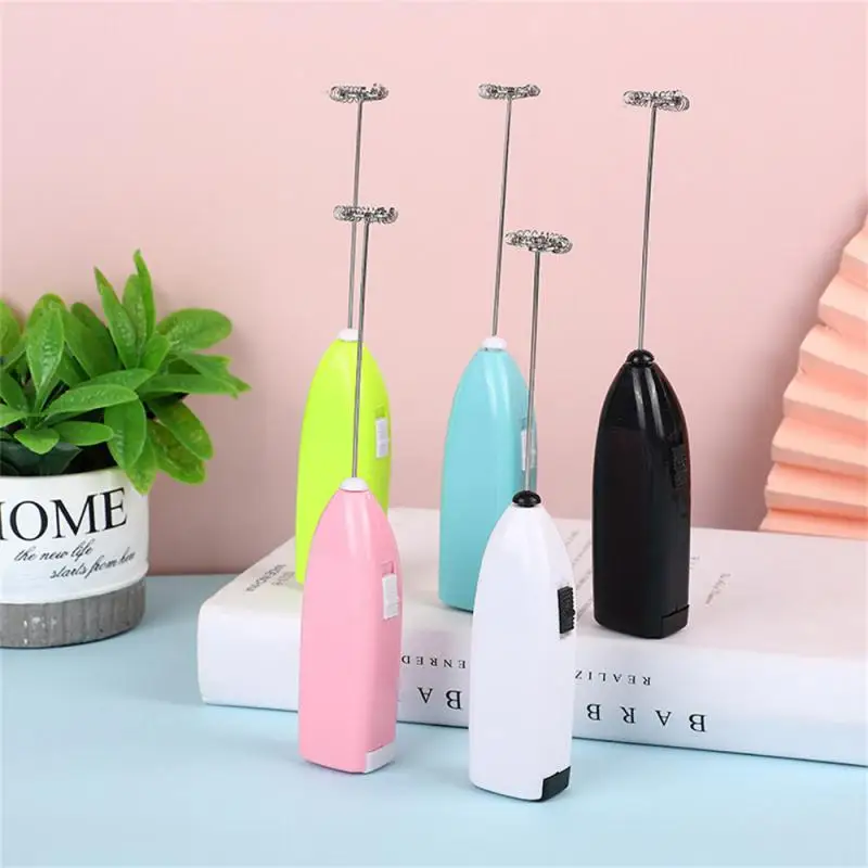 Electric Milk Frother Egg Whisk Beater Battery Powered Handheld Foam Maker  with Stand for Kitchen Milk Coffee Egg Stirring Tools