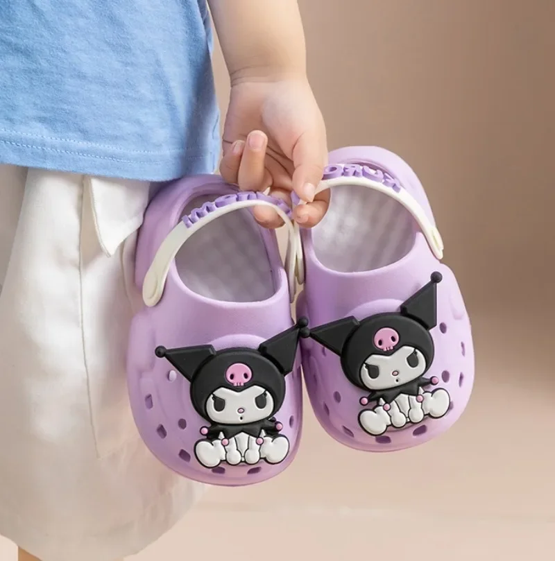 Women Cute Slides Summer Outdoor Sandals Non Slip Cloud Kuromi Cinnamoroll Hole Shoes Fashion Design Hello Kitty Slippers 6