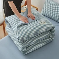 Couette nordique en coton 100% pour lit double, couette d'hiver King size 220x240 cm, couette à carreaux d'hiver queen simple 6