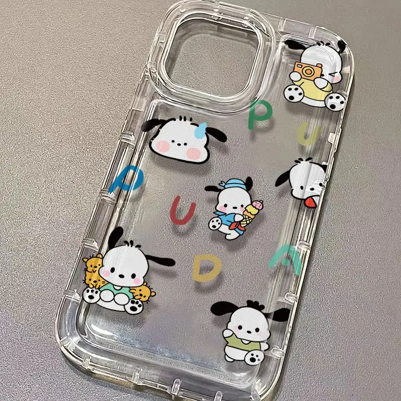 thumbnail image 1 of Cute Pochacco Phone Case for iPhone 15 14 13 12 11 Pro Max XR XS X 8 7 6 6S Plus SE 2020 Shockproof Transparent Back Cover, 1 of 5