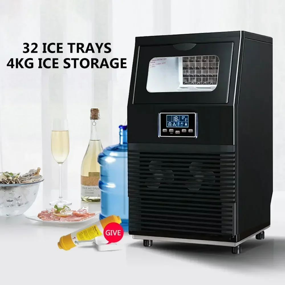 Fully Automatic Cubic Ice Maker/ Water Inlet Brake Ice Maker, Desktop Commercial Mini Device 200W