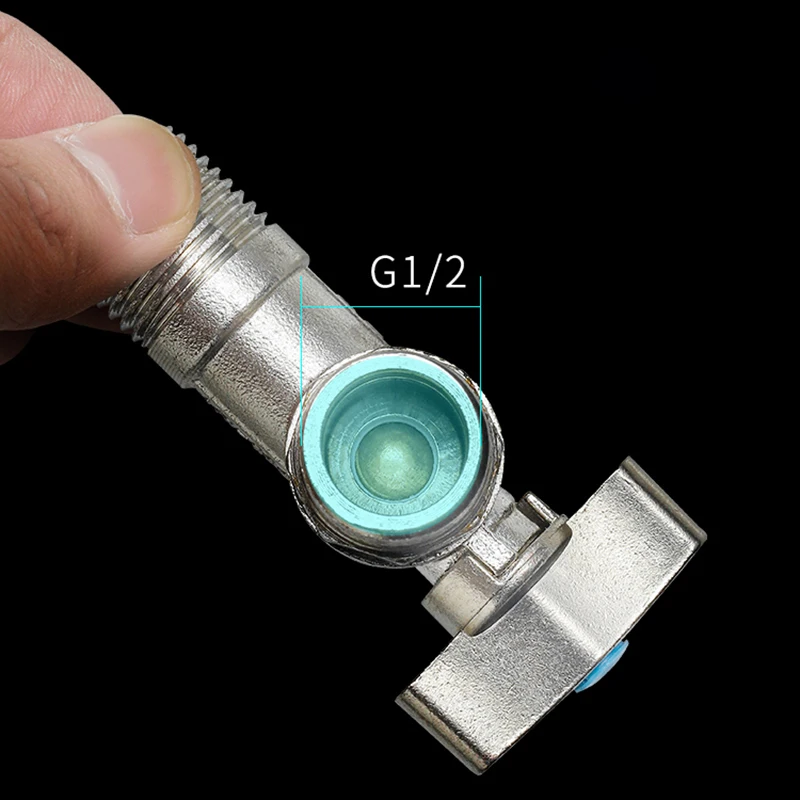 Description Picture 4 of itemStainless Steel Angle Valve Ball Core Large Flow Shower Diverter G1/2'' Toilet Stop Valve Water Heater Corner Faucet