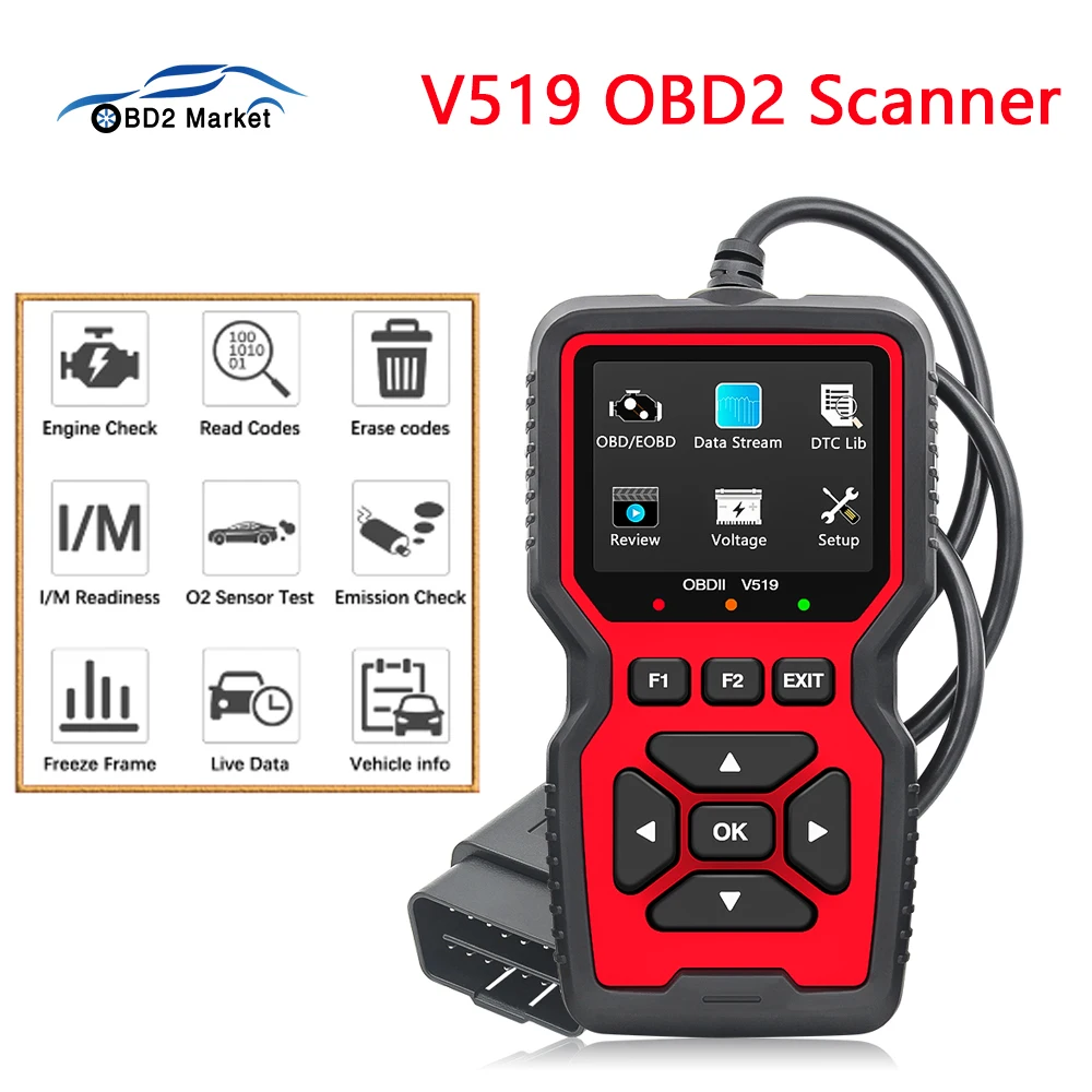 V519OBD2ScannerLiveDataDiagnosticScanOBD2CodeReaderToolFor