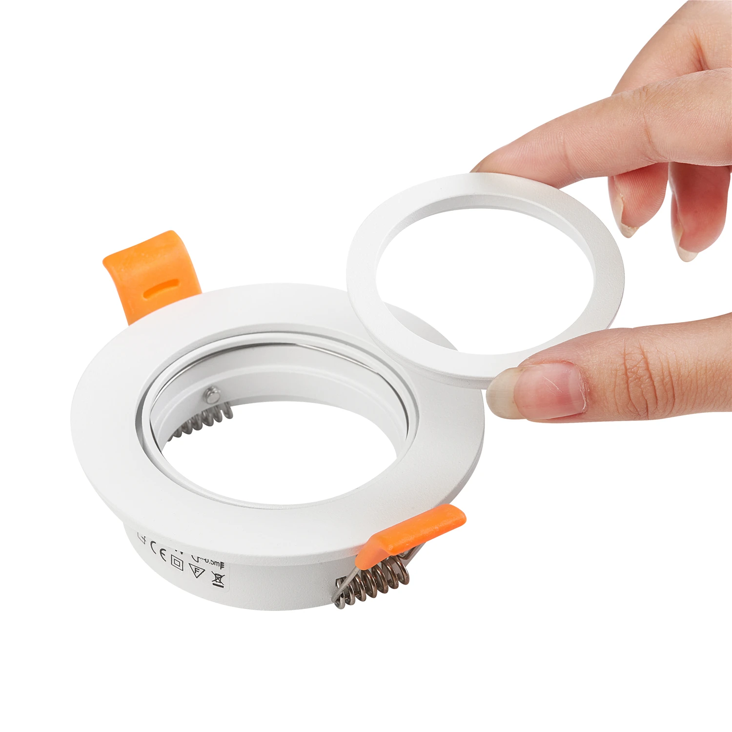 1/10PCS 알루미늄 매립형 스포트라이트(GU10 MR16 소켓 포함) 조정 가능한 LED 다운라이트 프레임 천장 조명기구 홀더 피팅