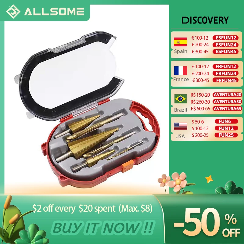 Step Drill Bit Set Unibit Drill Step Drill Bits Hss 6pcs Titanium