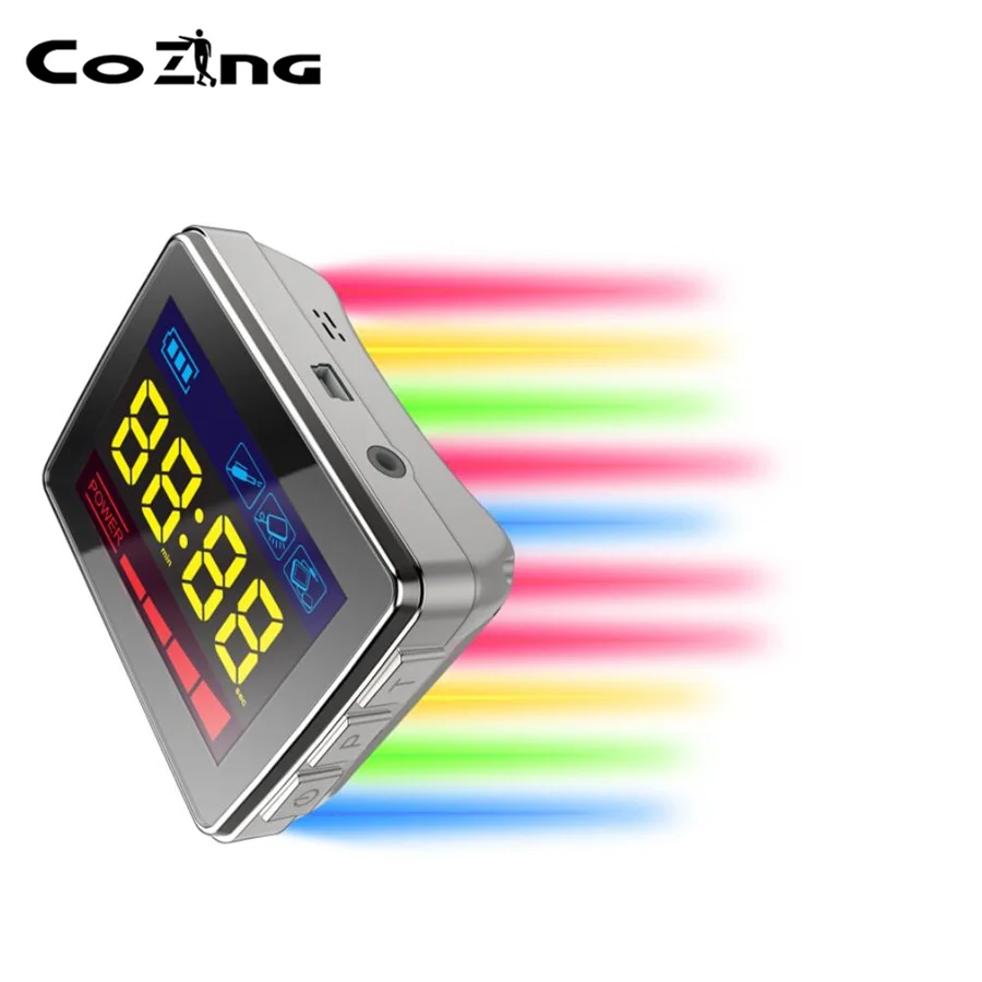 

New LLLT Laser Watch Acupuncture Stimulator 650nm Laser Yellow Blue Green Light Therapy Diabetes Varicose Veins Blood Clean