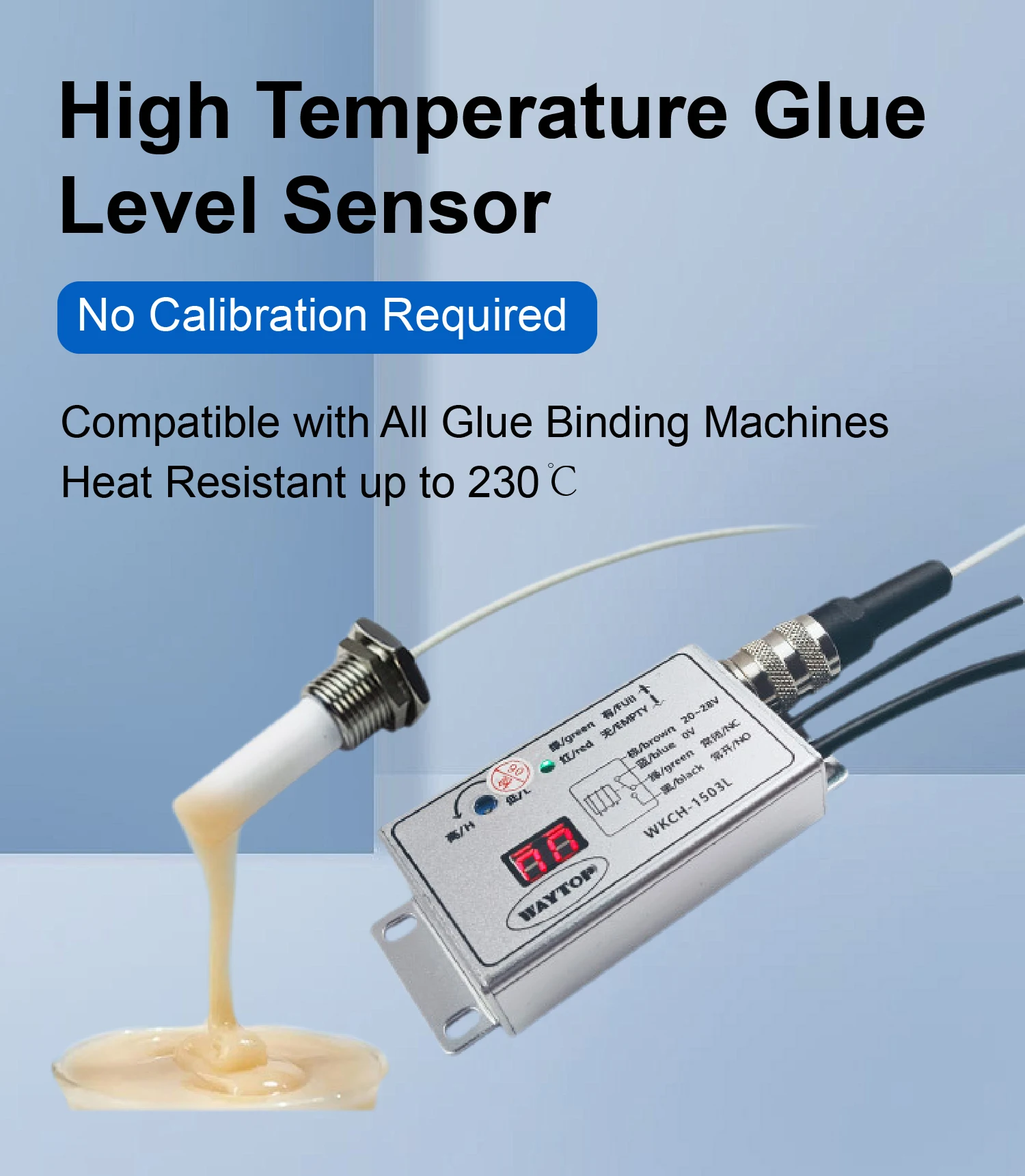 DN15 High Temp Digital Glue Level Sensor for Hot Melt Glue Machine Glue Tank Cap