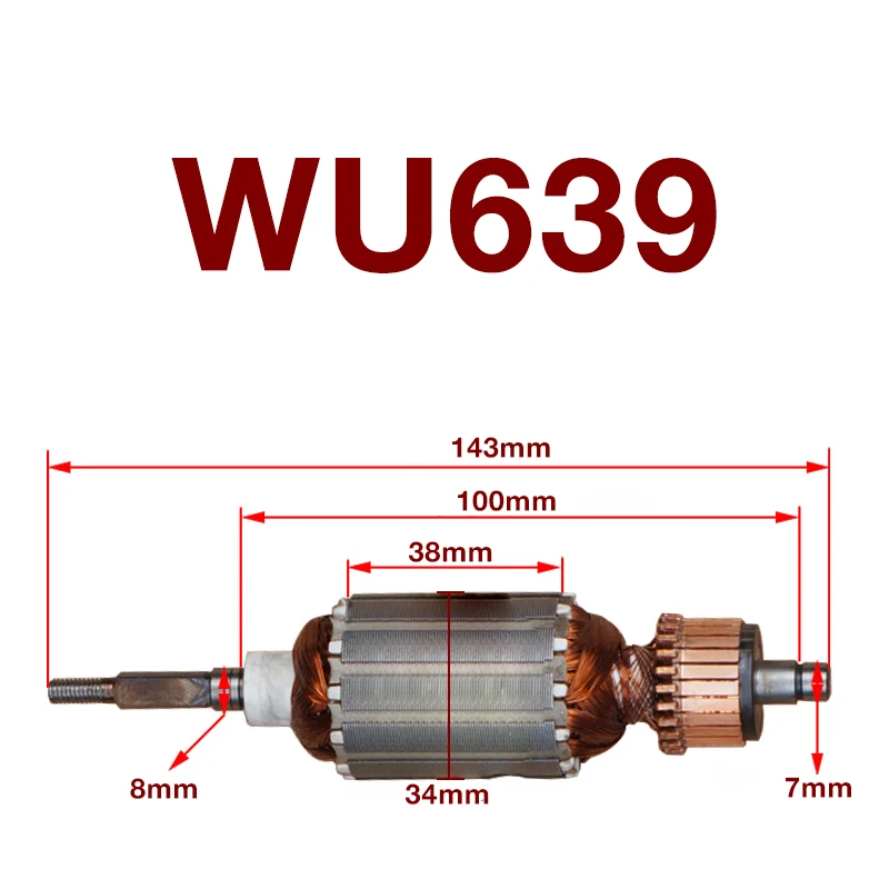 Stator Armature Replacement Parts for Worx WU639 Paper Sander Rotor Armature Anchor Stator Coil