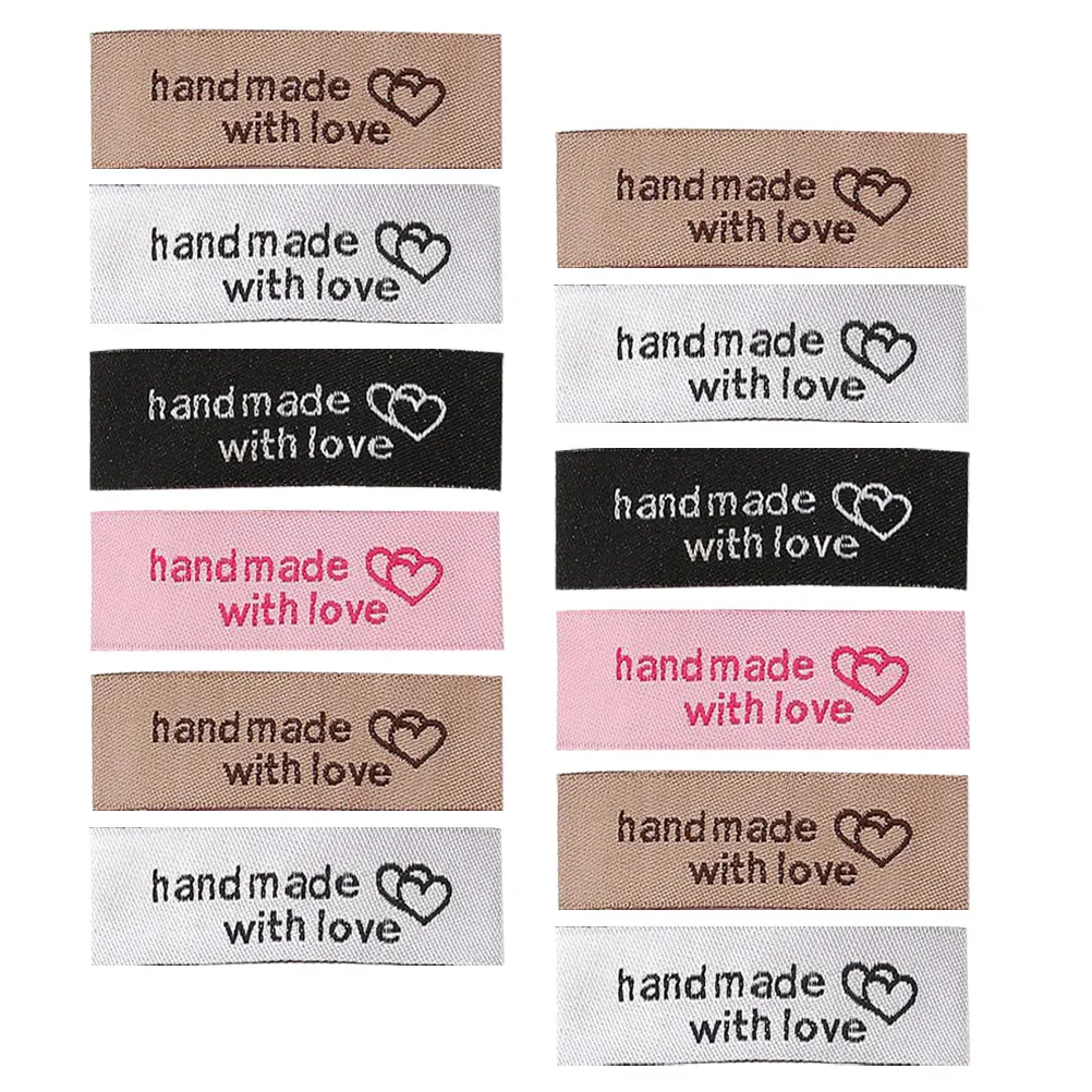 80Pcs 의류 칼라 라벨 프리미엄 폴리에스테르 DIY 봉제 태그 청바지 스웨터 가방 모자용 유연한 수제 의류 태그