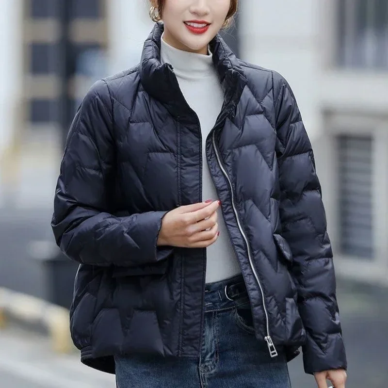 

Red Jackets for Women Duck Down Quilted Padded Thick Padding Cropped Black Woman Coat Short Outdoor Clothing Novelties Heavy Hot