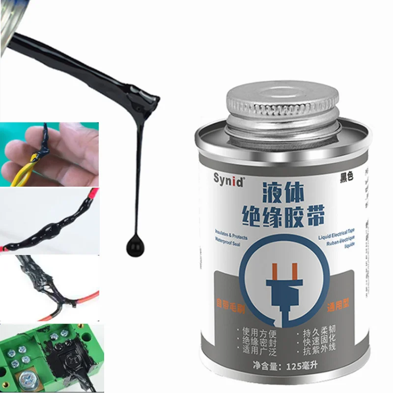 Electrical Tape Electrical Insulating Tape Electrical Repair Liquid Electrical Sealant 30/125ml Waterproof UV Protection Liquid Insulation Electrical Tape Tube Paste Fast Rubber Fixed Dry Insulating Sealing Glue