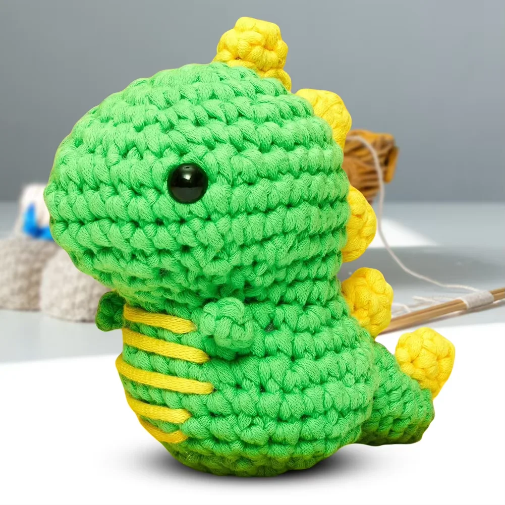 Kids Beginner Crochet Kit Cotton Knitting Yarn Thread Needles Hook Knit Tool Set Animal DIY Craft for Beginners crochet kit