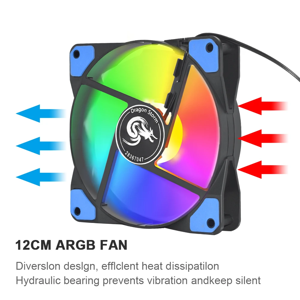 

New 120*120*25MM PC Computer Case Fan Silent 12CM Fan CPU Cooling RGB Quiet DC 12V