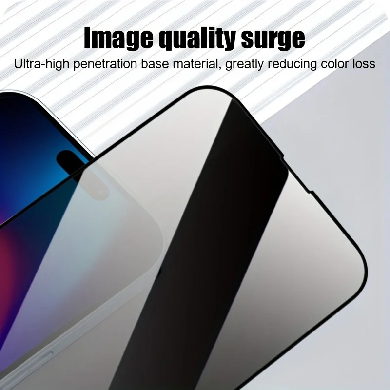 Triple Pack of Black Border Peeping Tempered Screen Protector Film