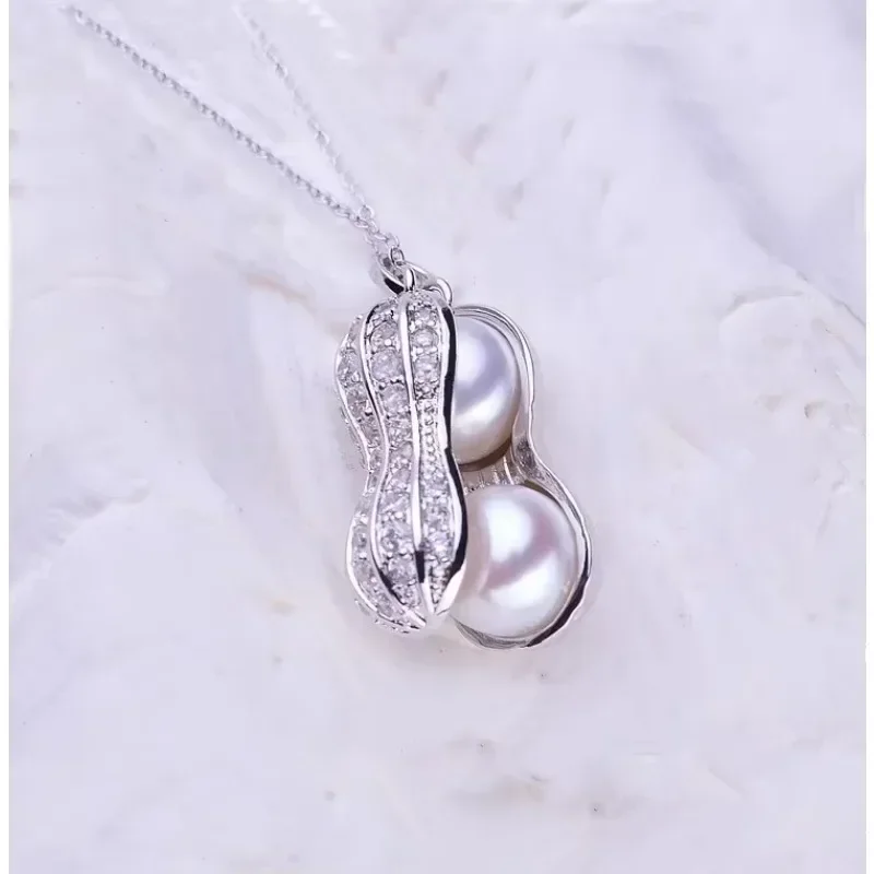 Fashion Pearl Peanut Necklace Women's High-end Crystal Pendant Collar Sweater Chain Best Friend Birthday Party Jewelry Gifts