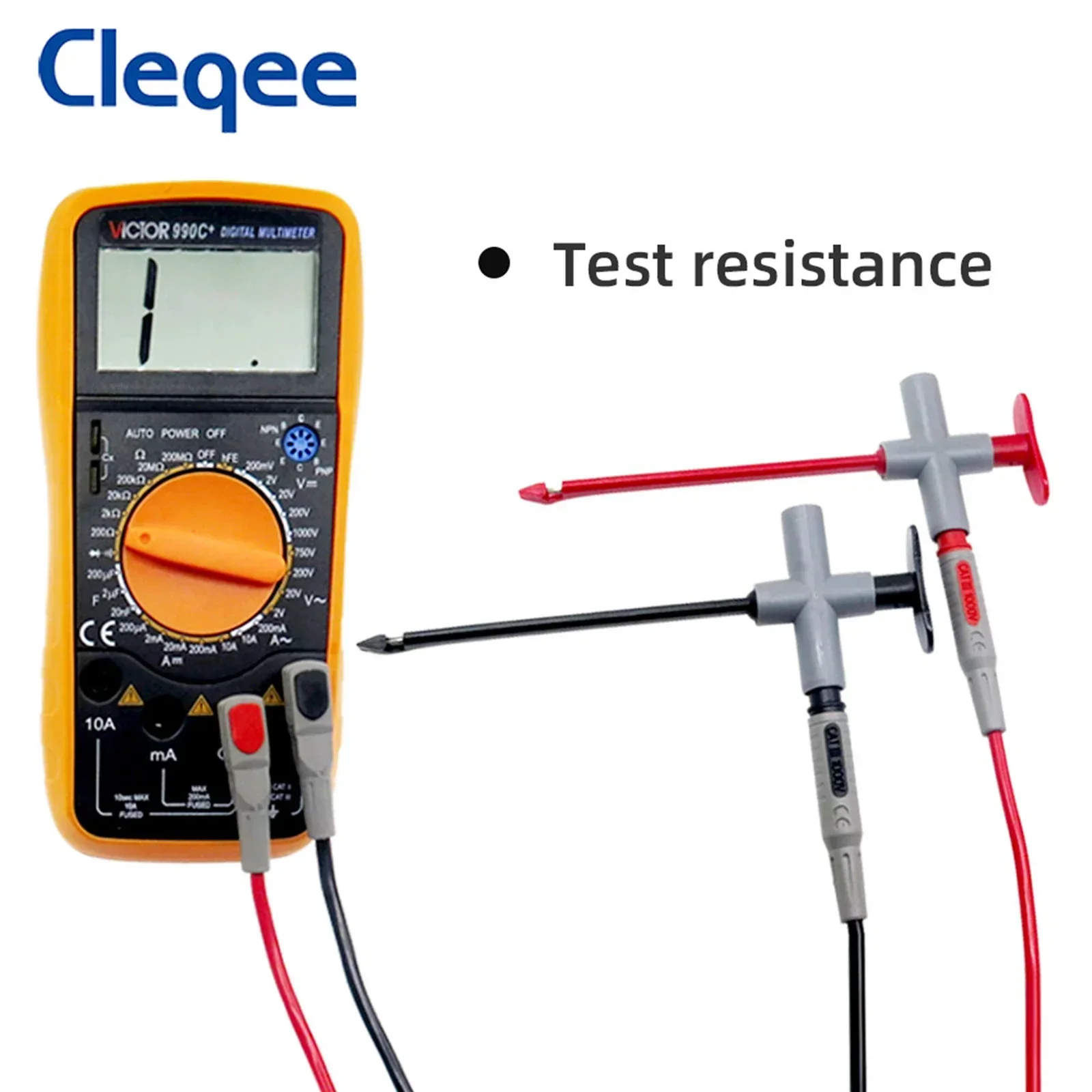 Cleqee 절연 테스트 후크 클립, 비파괴 펑크 프로브, 내장 스프링, 4mm 바나나 플러그와 호환, P5010
