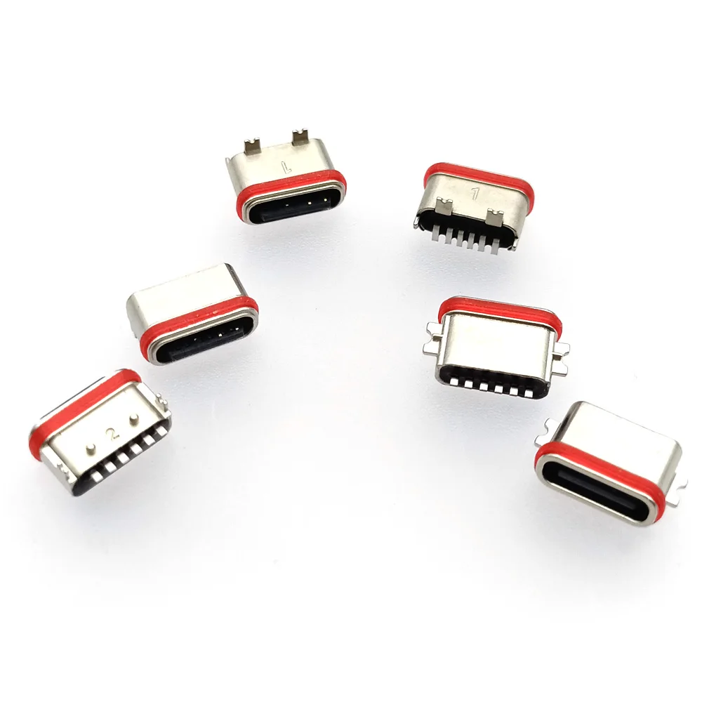 SMT 소켓 커넥터 USB 3.1 암 SMD DIP IPX7 방수 C타입, 화웨이 삼성 레노버 PCB 디자인 DIY 고전류, 6 핀