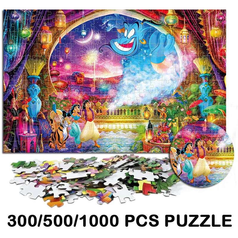 

Коллекция Disney Aladdin головоломка 300/500/1000 шт. счастливечерние взрослые дети искусственная головоломка игрушка хобби