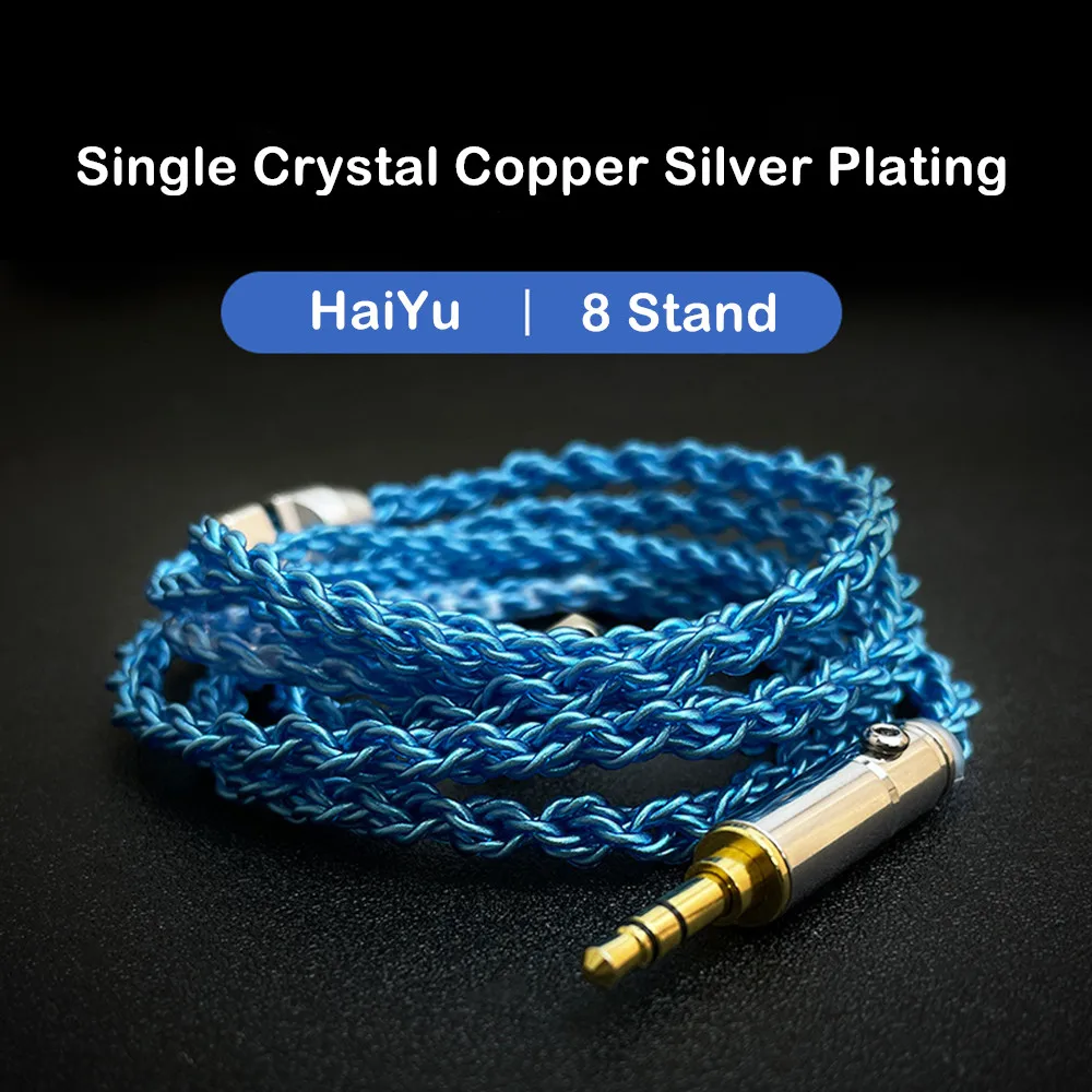 

FENGRU HaiYu 8 Stand 152 Cores Single Crystal Copper Silver Plated Earphone Upgrade Cable MMCX 2Pin 0.78mm QDC for AS16 PRO PR2