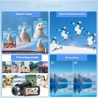 4K Video Camera Camcorder Ultra 80MP Digital Camera Vlogging Camera for YouTube 3.0" IPS 270° Screen IR Night Vision Handheld DV 4
