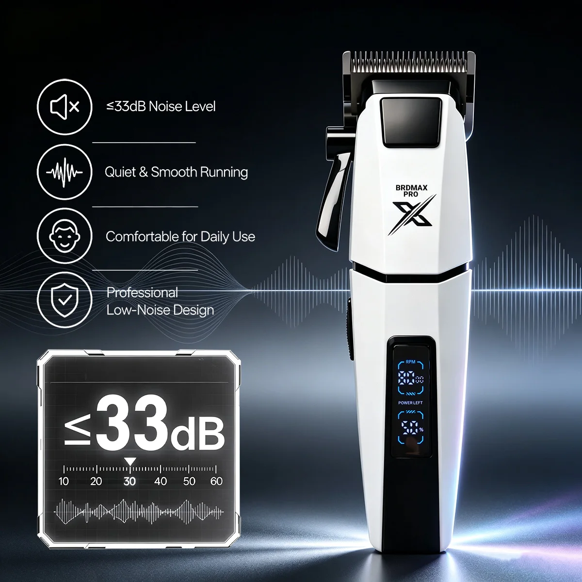 BRDMAX PRO DRM105 8000RPM 무선 헤어 클리퍼 FA1T 이발사 트리머 세트 전문 살롱 전기 헤어 커팅 머신