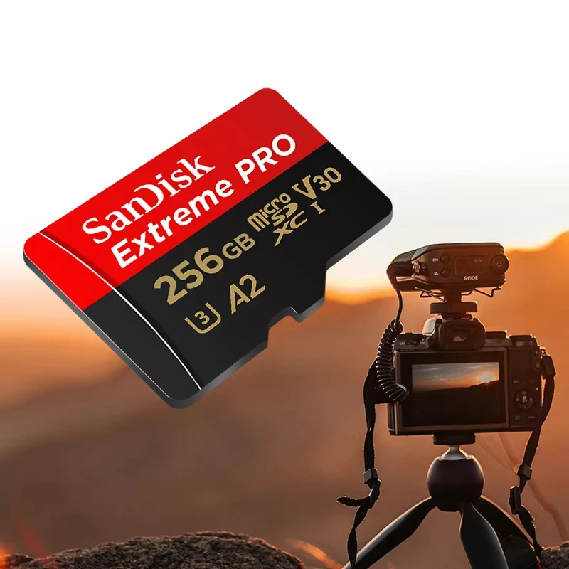 고속 마이크로 TF 클래스 10 미니 SD TF 카드 128GB 플래시 메모리 카드 256GB U3 A2 SD 카드 4K 비디오용 모바일 폰 태블릿 카메라용