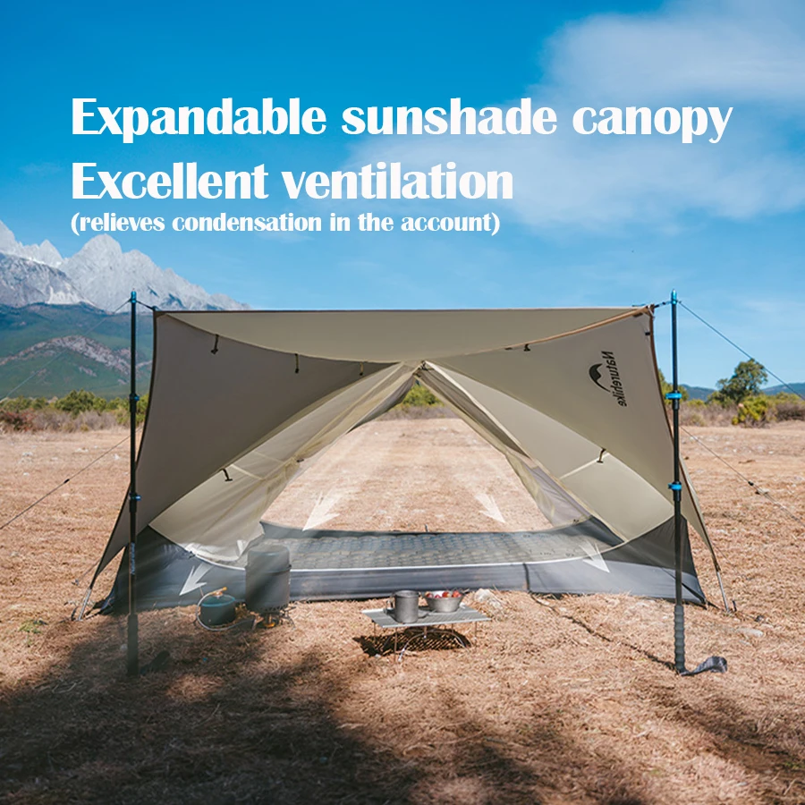 Naturehike Mongar UL 1/2 Person Tent Ultralight Hiking Tent 15D Nylon Waterproof Double Layer Outdoor Backpacking Travel Camping