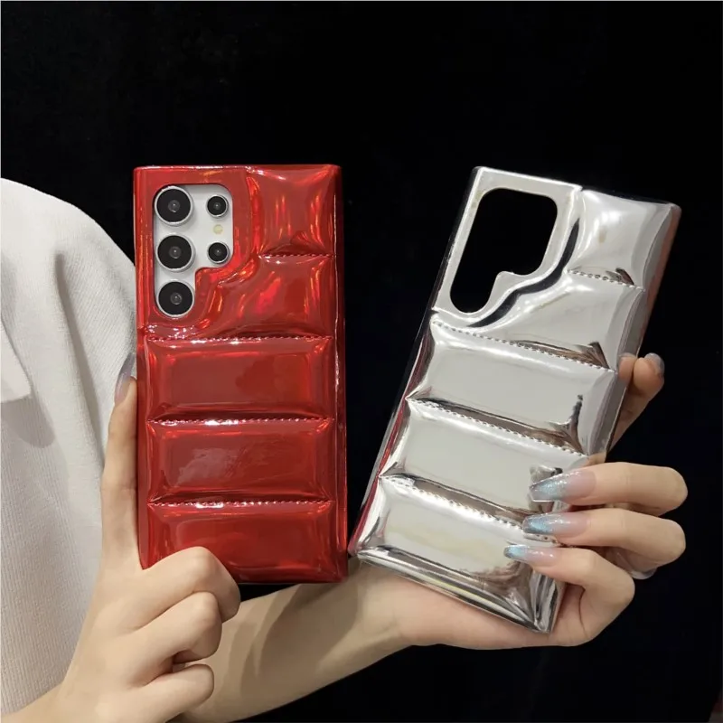 Aurora Bling Shockproof Puffer Down Jacket Phone Case