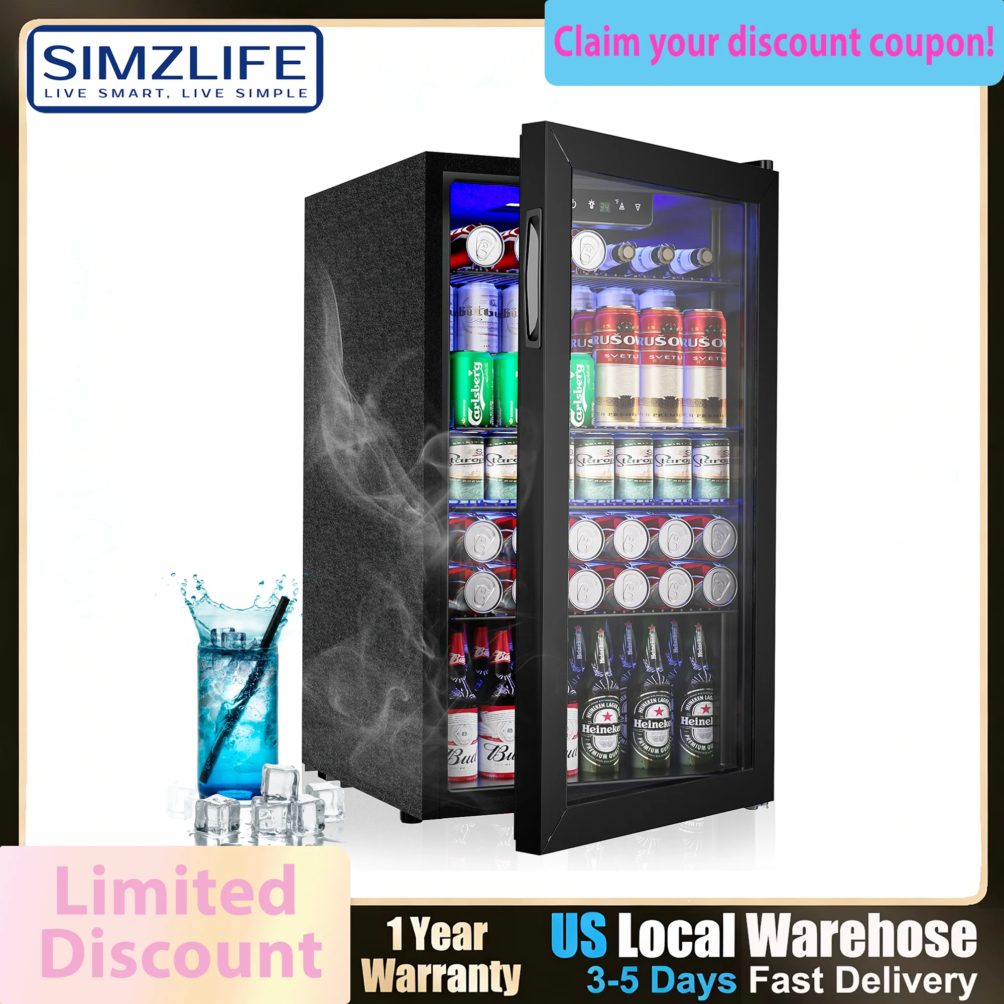 130-Can Beverage Mini Fridge 2