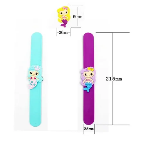 

1pc Little Mermaid Party Favors Flexible Wrap Slap Bracelet Wristband Mermaid Bangle Girls Birthday Wedding Party Toys Kids Gift