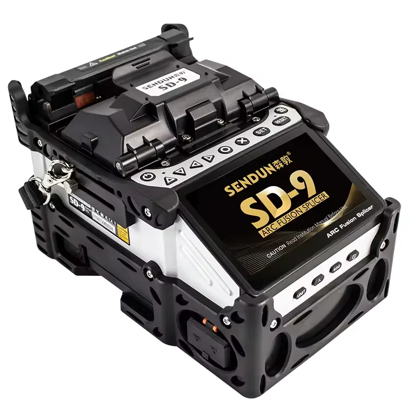NEW SENDUN SD-9 6-Motor Auto Core Alignment Fiber Fusion Splicer 5s Fast Splicing 11s Heating VFL Power Meter Integrated Toolbox