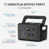 Portable Power Station 600W Powkey 296Wh Battery Backup with 2 Pure Sine Wave AC Outlets, USB-C PD100W 2 Wireless Chargers 3