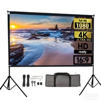 Projector Screen  Stand 100-150in 16:9 4K 1080 HD Portable Projection Screen for Home Office Garden Moive Theater Cinema - Image 2