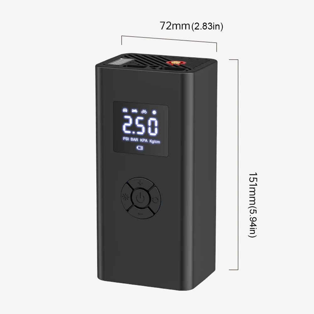 Car Air Compressor LCD Display Electric Air Pump 150PSI Digital Bicycle Pump with LED Light Wireless Electric Tire Inflator