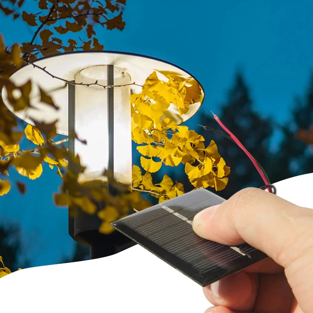 Solar Panel 0.3W 3V Solar Battery Charger DIY Battery Kit Mobile Phone Charger with Cables and Wires Emergency Use