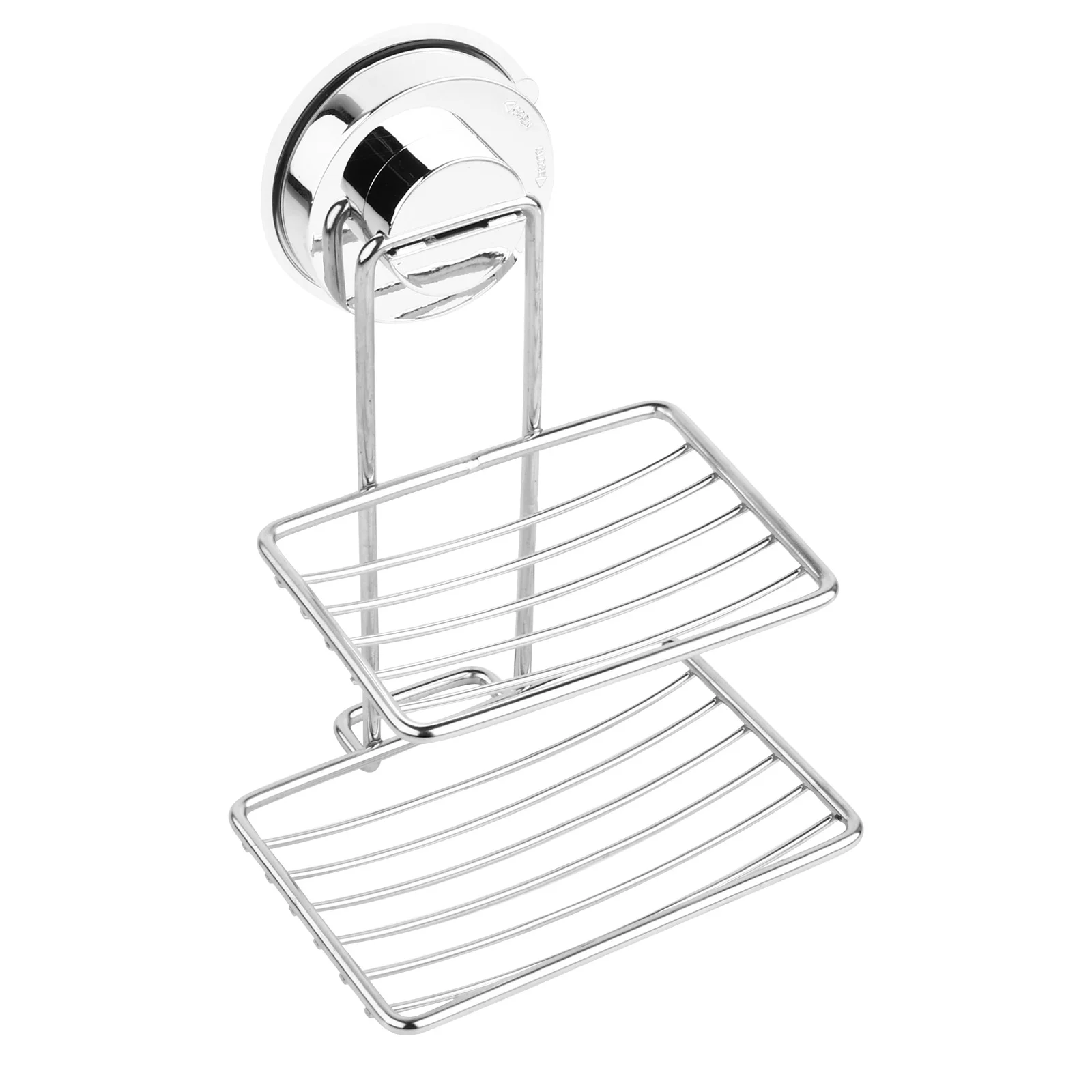 

Soap Stainless Steel Holder Basket Sponge Take Bath Wall-mounted Dish Suction Cup Double Layer