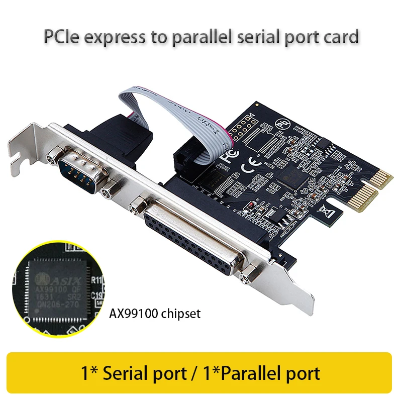 Asix AX99100 칩셋 PCIE 확장 카드 라이저 카드, 어댑터 PCIe express병렬 직렬 포트 카드 확장기