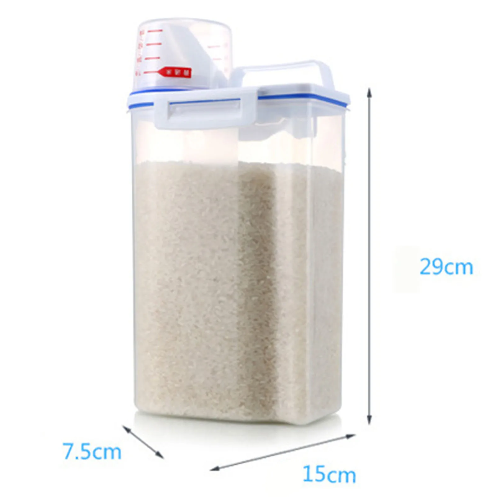 Baking with Lids Rice Storage Bin Food Storage Box Cereal Containers Dispenser with Measuring Cup
