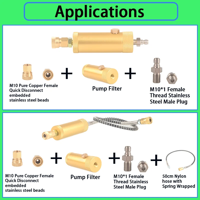 PCP Hand Pump Filter with Safety Valve Paintball Pumps Accessories with 50cm Hose