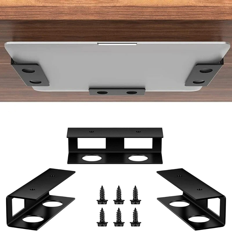 Under Desk Storage Rack Metal Under Desk Holder Laptop Tablets Keyboard Stand Keep Your Work Space Neat and Organized