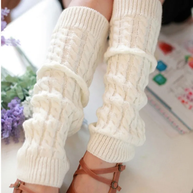 Description Picture 5 of itemSweet Girl Leg Warmers Knitted Foot Cover Women Autumn Winter Leg Warmer Socks Heap Heap Socks Leg Warmers Japanese