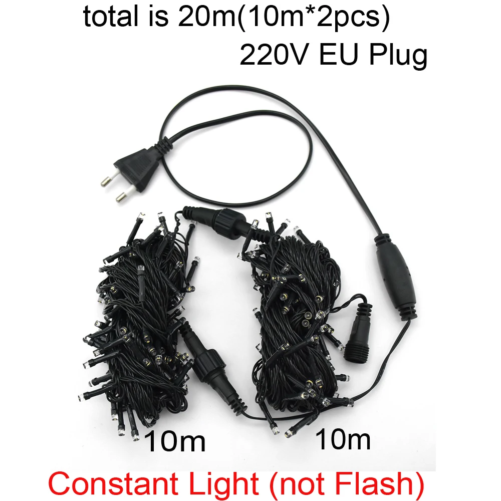 LED decorative fairy string lights for Christmas decoration, outdoor garden lighting, house, courtyard decoration