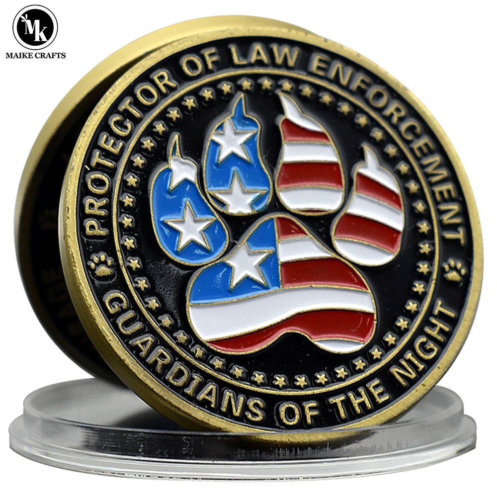 

Protector of Law Enforcement Challenge Coin Guardians of The Night Metal Gold Plated Medal Commemorative Collection Gift
