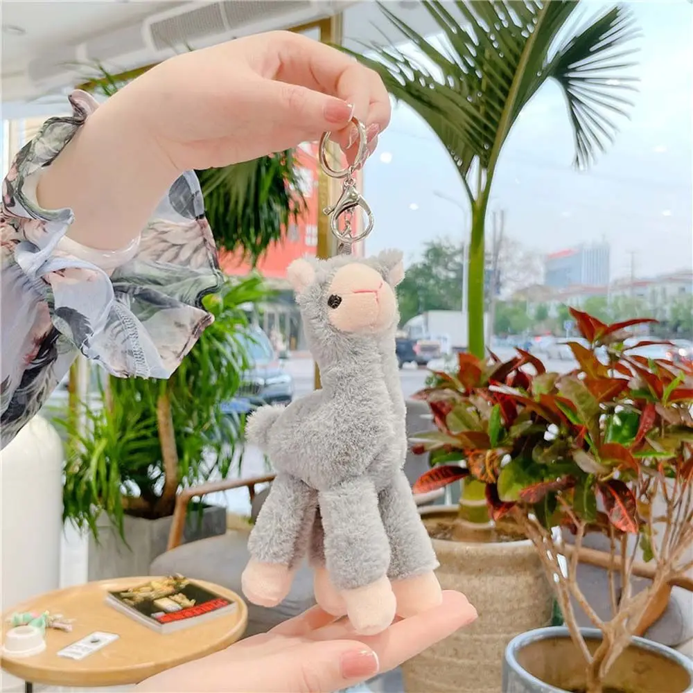 Kids Gift Plush Doll Pendant Key Trinket Bag Decoration Alpaca Keychain Sheep Key Ring Animal Keyring Stuffed Toy Keychain