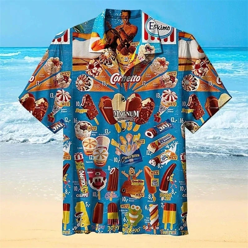 Camisas Hawaiian 2024 Estilo Playa, Manga Corta, Talla Grande