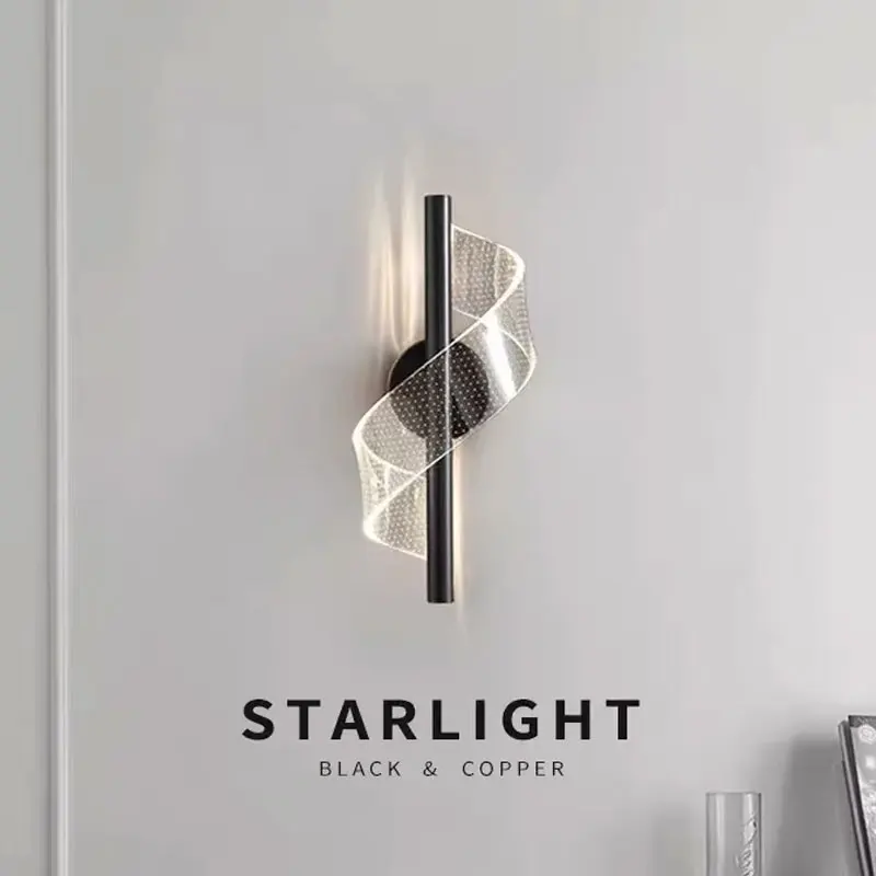 

Nordic LED Acrylic Wall Lamp Lights For Bedroom Bedside Hallway Living Noom Balcony Corridor Dressing Gold Decorative Lighting